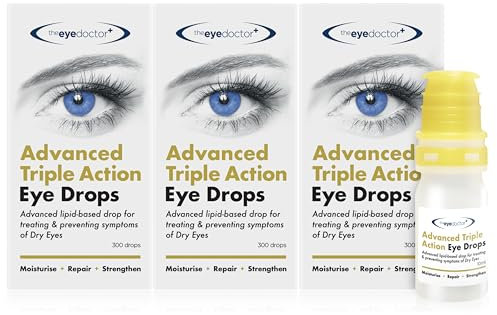 The Eye Doctor Dry Eye Drops, Advanced Triple Action Formula – Lipid-Based Eye Drop for MGD, Blepharitis & Evaporative Dry Eye, Preservative Free, Contact Lens Friendly, 900 Drops, 3X 10ml