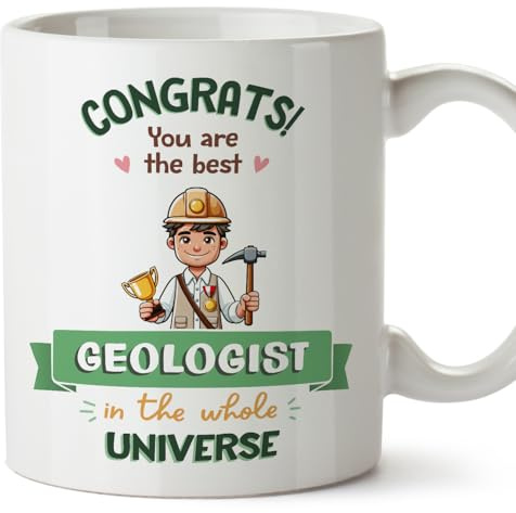 MUGFFINS Geologist Man Mug - in English - Best in Universe Trophy - Funny Gift for Colleagues - Ceramic 11oz Mug