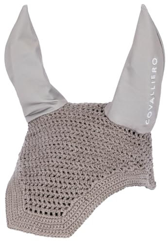 Covalliero - Fliegenhaube – Ohrenschutz für Pferde – elastische Fliegenohren – Schutz vor Insekten fürs Pferd – Pferde Zubehör in Beige – passend für Pony