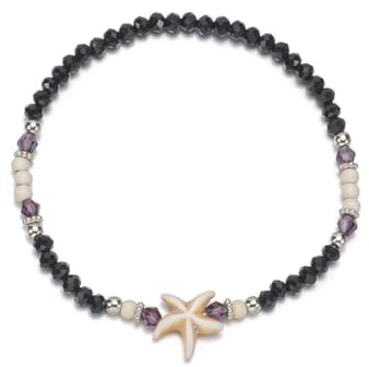 Wedity Bracelets de cheville bohème étoile de mer avec perles élastiques pour l'été, la plage, les pieds, cadeau pour les femmes