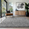 HomebyHome Baumwolle Chenille Teppich Grau 120x170 cm Waschbar, Boho-Stil, Vintage Kelim, Kurzflor, rutschfest & Weich, Einfarbig Meliert, Für Wohnzimmer, Schlafzimmer, Büro & Küche