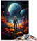 Puzzle mit 1000 Teilen Erwachsene Zeichnung Fantasie-Astronaut pädagogische Herausforderung 26 x 38 cm einzigartige Heimdekoration und Geschenke Teenager ab 14 Jahren