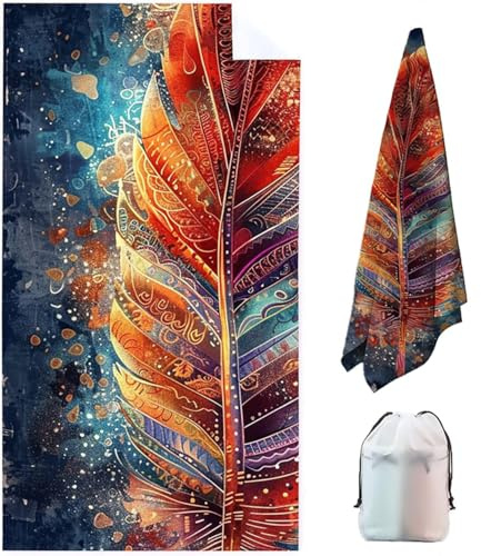 Pluma Toalla Playa Microfibra Grande 180 x 80 cm Toalla Gimnasio Hombrecon Bolsa de Almacenamiento, Toallas de Playa de Secado Rápido y Sin Arena, Beach Towel Ligeras para Playa, Viajes - Rojo G3-4