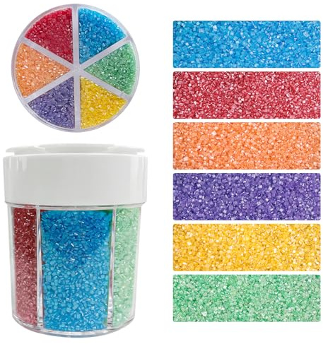 Morofme Bunte Streusel 6.7Oz/190g,Orange Blau Rot Grün Gelb Sprinkles | Zuckerstreusel Essbar Cake Decoration für Cupcake Topper, Keks, Dessert, Streusel Tortendeko für Geburtstag Feiertage Party
