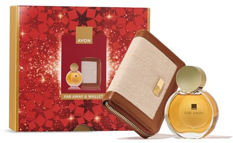 AVON Far Away Original & Wallet Gift Set, with Eau de Parfum 50ml & Stylish Wallet in a Gift Box, Oriental & Floral Notes, Elegant & Feminine, Long-Lasting Formula & Quality Materials, Cruelty-Free