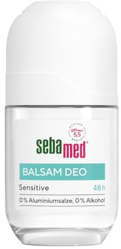 Sebamed Deo Roll-On, Balsam Deo Sensitive 50 ml, mit 48 Stunden Wirkung, ohne Aluminiumsalze, ohne Alkohol, effektive Wirkformel mit Zink-Komplex, pH-Wert 5,5 stärkt den Hautschutzmantel