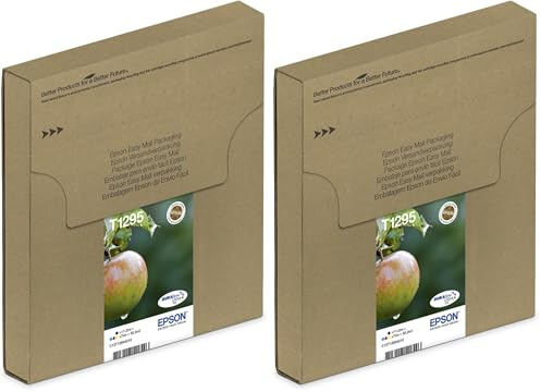 Epson T129 Serie Mela, Cartuccia Originale Getto d'Inchiostro DURABrite Ultra, Formato Standard, Nero, con Amazon Dash Replenishment Ready (Confezione da 2)