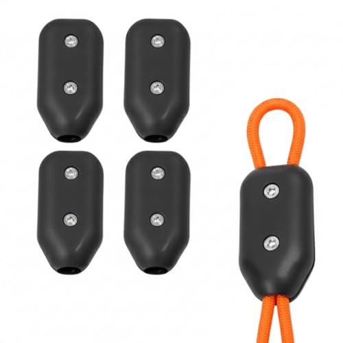 4PCS Heavy Duty Rope Joiners - Black Plastic Double Clamps for 9mm-10.5mm Cords - Ideal for Repairing Dog Leads, Horse Reins & Lunge Lines - Includes Screws