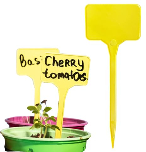 60 Stk Pflanzenschilder Wetterfest,15x5.5CM Umweltfreundliche PP Garten Pflanzenstecker zum Beschriften,T-type Wiederverwendbar Schilder für Gemüse,Kräuter,Blumen,Obstgarten,Gewächshaus Zubehör