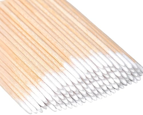 ACKKOR 400 Piezas Bastoncillos de Algodón de Punta Fina, Palitos de Madera para Maquillaje, Tatuaje de Cejas, Nail Art y Limpieza de Ranuras