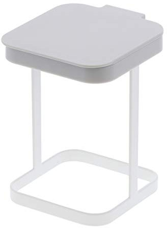 YAMAZAKI 3353 Eco Support pour sac en plastique avec couvercle, assiette, blanc