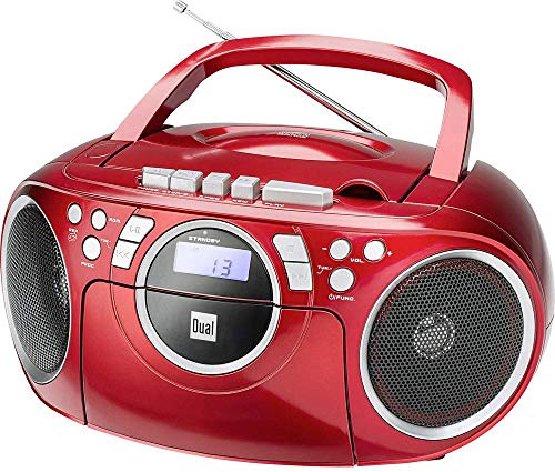 Dual P 70 Rot • Kassettenradio mit CD • UKW-Radio • Boombox • CD-Player • Stereo Lautsprecher • AUX-Eingang • Netz- / Batteriebetrieb • Tragbar