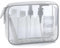 MOCOCITO Kulturbeutel durchsichtig und 8 Stück Reiseflasche Set (max.100ml) und Plastikbeutel für Flüssigkeiten zugelassen (20x20cm) nach EU&UK Handgepäckbestimmungen|Kulturtasche für Flüssigkeiten