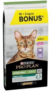 Proplan Katzenfutter für Erwachsene, sterilisiert, kastriert oder sterilisiert, 10 kg + 2 kg