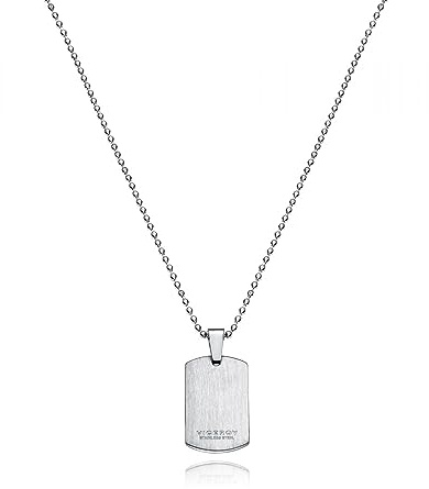 Viceroy Air | Colgante Hombre Placa Plateado Acero | 51 cm | 75102C01000