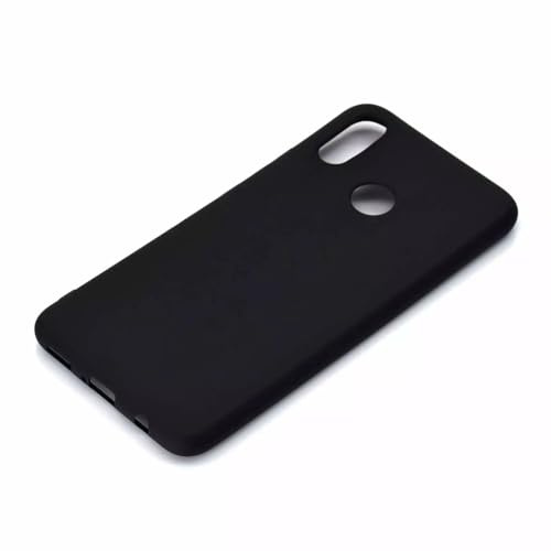 Compatible con Huawei Honor View 10 LITE/Honor 8X JSN-AL00 JSN-AL00a JSN-TL00 JSN-L21 funda protectora mate gel silicona slim TPU + protector de cristal templado (negro)