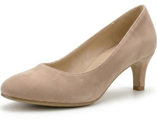Womens Ladies Low Kitten Heels for Office, Work, Night Out and Party Court Shoes Evening Girls Comfortable Shoes Pumps with Synthetic Sole for Evening Dresses for Women UK