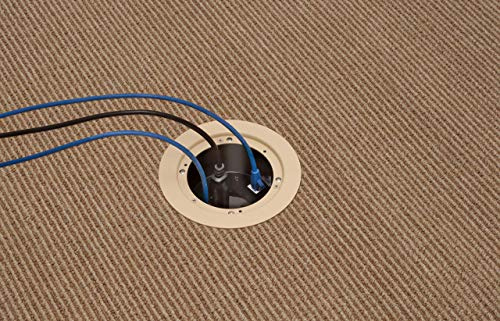 Arlington FLBR5420 Recessed Power and Data Round Floor Box (Light Almond)