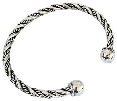 Treasure Bay Men's 925 Sterling Silver Bangle Bracelet, Classic Rope Twisted Silver Cuff Bracelet For men | Mens Silver Bracelet