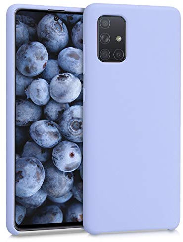 kwmobile Hülle kompatibel mit Samsung Galaxy A71 Hülle - Silikon Handy Case - Handyhülle weiche Oberfläche - kabelloses Laden - Pastell Lavendel
