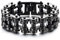 COOLSTEELANDBEYOND Schwarz Schwere Robust Herren-Armband Motorrad Fahrradkette Motorradkette aus Edelstahl Hochglanz Poliert