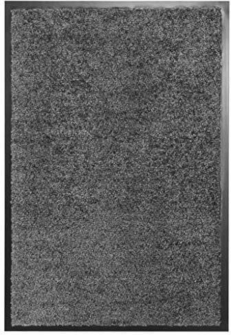 vidaXL Fußmatte Waschbar Schmutzfangmatte Türmatte Fußabtreter Schmutzmatte Schmutzfangläufer Sauberlaufmatte Innen Außen Anthrazit 40x60cm