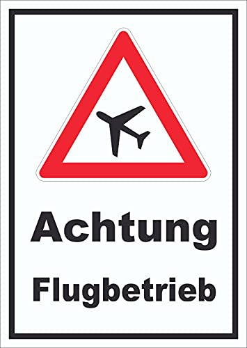 HB-Druck Schild Achtung Flugbetrieb A4 (210x297mm)