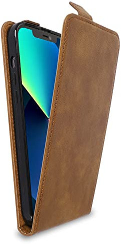 Cadorabo Custodia compatibile con Apple iPhone 13 MINI in MARRONE CASTAGNO - Protezione in Stile Flip di Similpelle Fine - Case Cover Wallet Book Etui