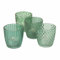 Spetebo Glas Teelichthalter transparent Petrol - 4er Set / 7 cm - Deko Windlicht Retro Tischdeko Teelicht Halter