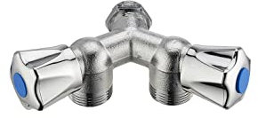 Robinet de machine à laver double Y mâle M1/2' (15x21) sortie mâle M3/4' (20x27) NOYON & THIEBAULT - 875-1520NUC1