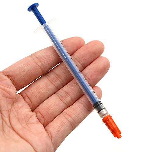 2St Leitfähiger Klebstoff Silber Leitfähigen Draht Kleber Paste Leitfähiger Silberpasten-Klebstoff Hochreiner Reparatur Silberdraht Kleber Silberpastenspritze für Elektronik Trace Reparatur(0.2ml)