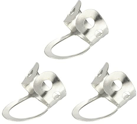 sourcing map 3Stk Fingerpicks Edelstahl Großformat für Gitarre Silberton