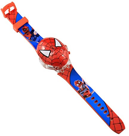ViGiò Orologio Spider man maschera digitale elettronico da bambino ragazzo, rosso (Spider)