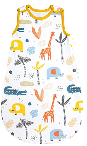MOEMOE BABY 0.5 Tog Sleeping Bag Baby Sleeping Bag Summer Sleep Bag Toddler Sleeping Bag Cotton Sleep Sack Sleeveless Wearable Blanket,Giraffe,6-12 Month,M