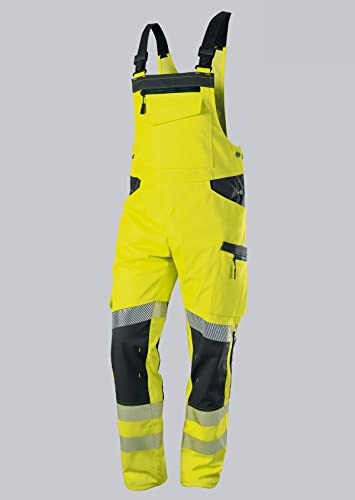 BP 2041-844-6656 Latzhose für Herren, 79.5% Polyester/16.5% Baumwolle/4% Elastolefin, Warngelb/Anthrazit, Modern fit, Größe 56/58l
