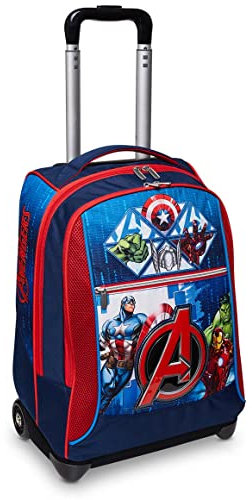 Seven Trolley, THE AVENGERS, 2 in 1, Schulranzen mit Rollen, Rucksack mit Trolleyfunktion für Kinder, ab 1. Klasse, für Schule, Reisen, Mädchen&Jungen; mehrfarbig