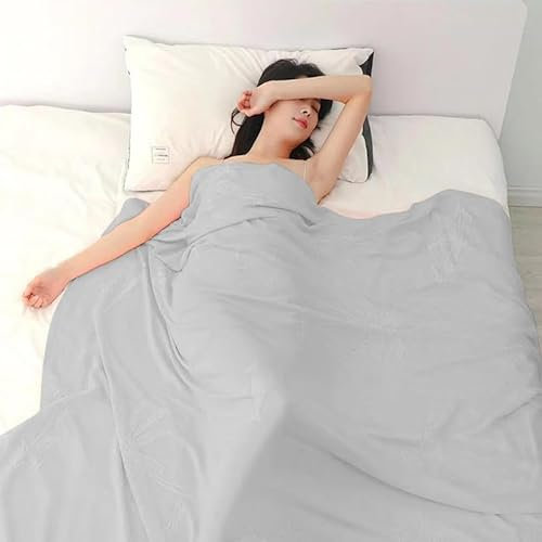 ZQYMM Kühldecke Kühlende Decke Bambus Bettwäsche Sommer Dünne Sommerdecke Leichte Tagesdecke Selbstkühlende Decke Grau 110 * 150CM Cooling Blanket Bettdecke zum Schlafen für Menschen
