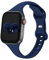 Slim Thin Band Compatible with Apple Watch 38mm 40mm 41mm 42mm 44mm 45mm 46mm 49mm, Replacement Silicone Sport Strap Wristbands for iWatch Series 9/8/7/6/5/4/3/2/1 Ultra/2 SE Women Men, Navy Blue