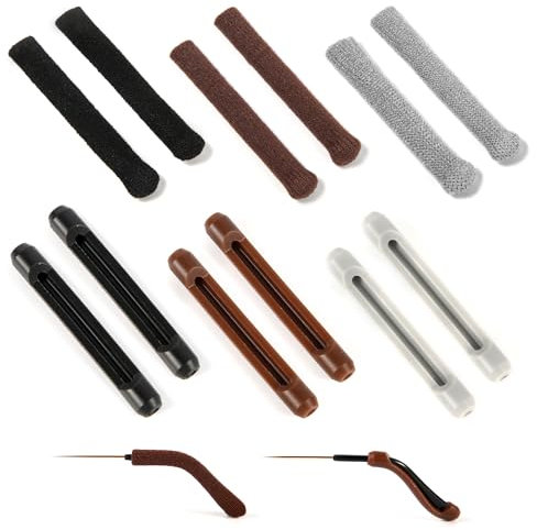 6 Pairs Glasses Ear Cushions, Silicone + Knitted Cotton, Anti-Slip Eyeglass Temple Tips Sleeves, Comfortable Eyeglass Arm Covers for Keeping Glasses from Sliding (3 Colors)