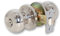 XFORT Bello Privacy Knob Set Polished Chrome, Door Knob with Lock for Internal Wooden Bathroom Doors, Complete Set with Tubular Latch