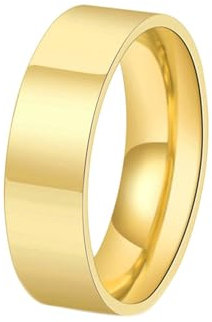 Stfery Ring Titan Carbon, 6mm Gold Ring Herz Poliert Hochzeitsringe Herren