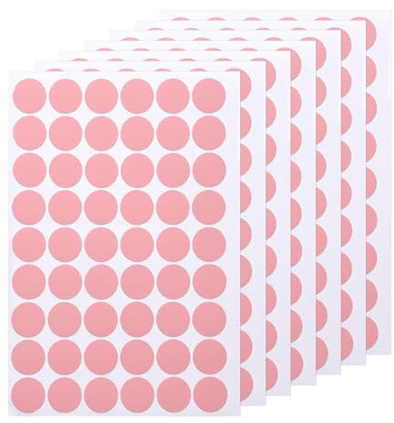 QUARKZMAN 7 Feuilles/378Pcs Autocollants de Bouchon de Trou de Vis Auto-Adhésifs, Couvre-Trous de Vis en PVC de 2,1 cm/0,83 pour Meubles, Armoires en Bois, Murs, Rose