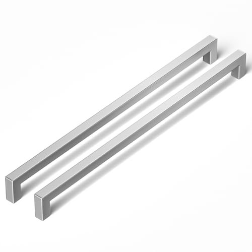 LONTAN 5 Pack Kitchen Cupboard Handles 256mm Kitchen Door Handles Stainless Steel Brushed Nickel Drawer Pulls for Wardrobe Cabinet Suitable for Bathroom, Living Room, Bedroom