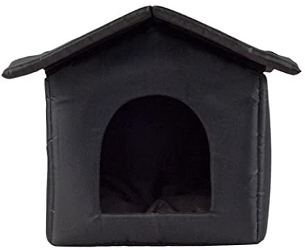 Hundehaus im Freien wetterfeste Haustierhöhle Katze Haus Winter warmes Tierheim 35x33x30 cm, Außenhause im Freien