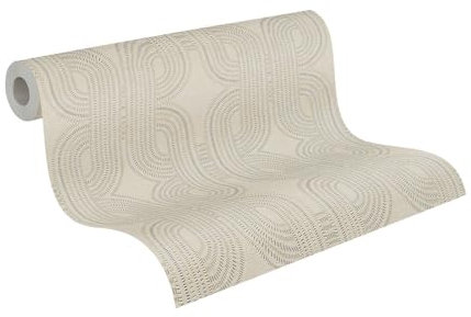 A.S. Création Papier peint intissé avec effet 3D - 399371 - Papier peint non tissé - Aspect 3D - Fabriqué en Allemagne - Beige métallisé et gris