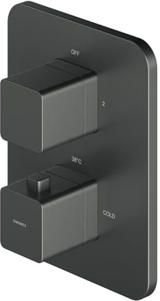 Omnires PM7436GR, Thermostatische Unterputz-Dusch- und Badewannenarmatur Parma, Graphite
