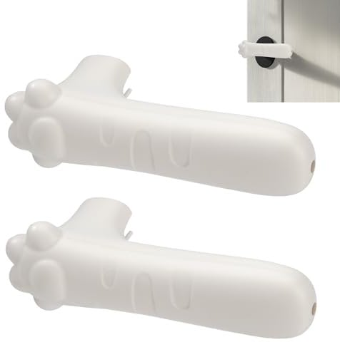 ZLLkeji Door Handle Covers Doorknob Gloves Silicone Cat Claw Shape Door Knob Covers Child Safety Door Knob Protector Cover Anti Collision Door Handle Guard Protector Decorative 2PCS