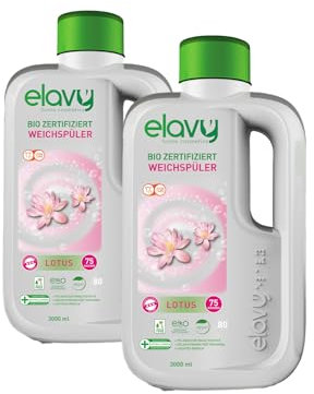 Elavy Bio Zertifiziert Lotus Weichspüler 75 Waschladungen 3000 ML Pack of 2