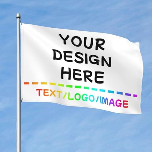 PRFELMG Personalised Flag - Custom Flag Design Your Own Text, Logo, or Photo - Personalised Banner, Customisable Gift for Garden Room,Festival,Party,Yard,Sign 2x3 Ft, Single-Sided