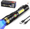 DARKBEAM 365 nm UV Taschenlampe Schwarzlicht, 3IN1 ultraviolette LED Taschenlampe USB-C wiederaufladbare Mini, Schwarzlicht-Blitzlicht fokussierbar für Haustier Urin-Gestein-Erkennung, Härtung Harz